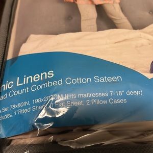 Sheets King Tan GOTS Organic Cotton Sateen NWOT